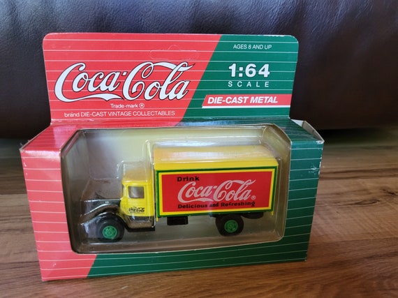 1991 Coca cola 1 64 Scale Diecast Drink Coke Yellow Delivery Truck Etsy Canada