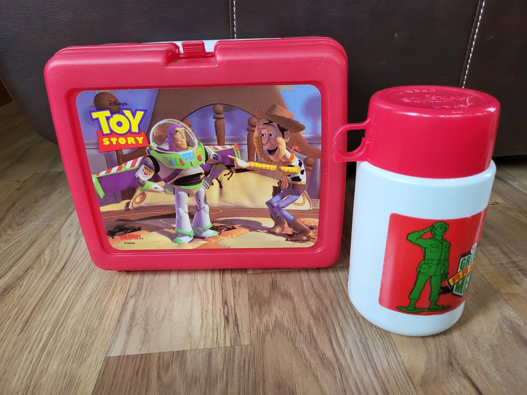 Vintage Disney Toy Story Red Plastic Lunch Box W/thermos 