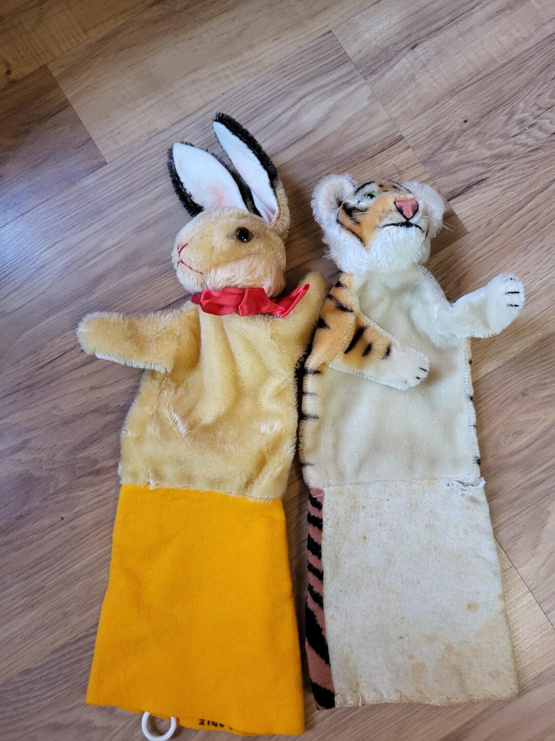 Vintage Steiff Bunny & Tiger Hand Puppets - Etsy