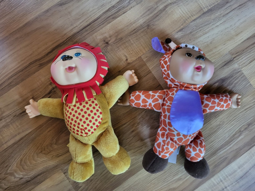 Lot of 2 Vintage Cabbage Patch Kids in Lion & Giraffe Costumes Etsy