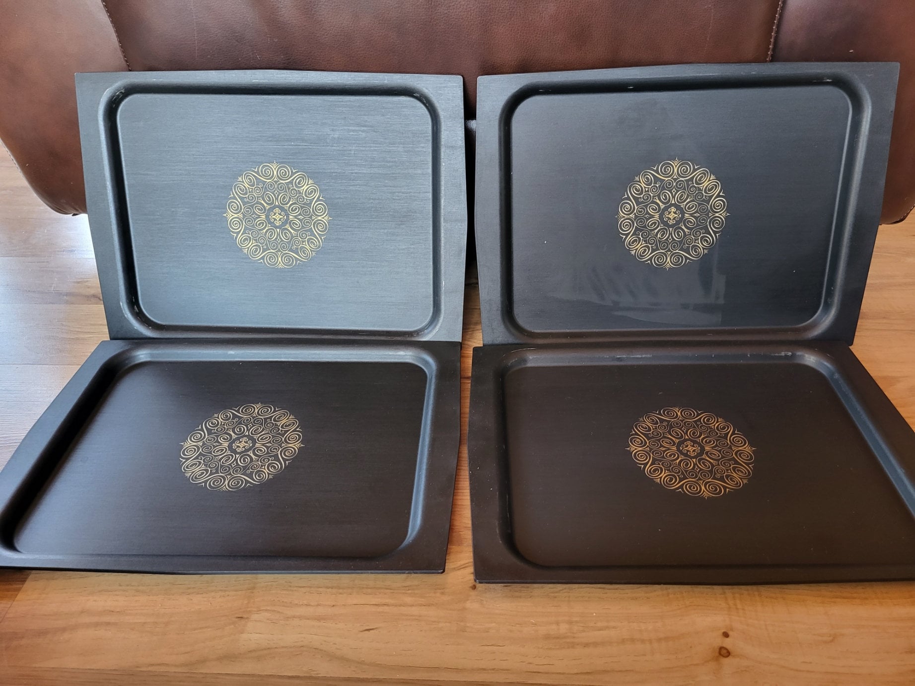 Set of Four Vintage Tupperware TV Trays / Lap Trays / Craft Trays