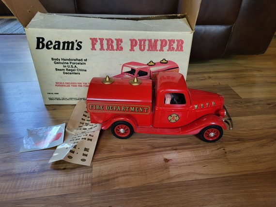 Vintage Beam's Pumper-tanker Fire Truck Decanter Empty - Etsy