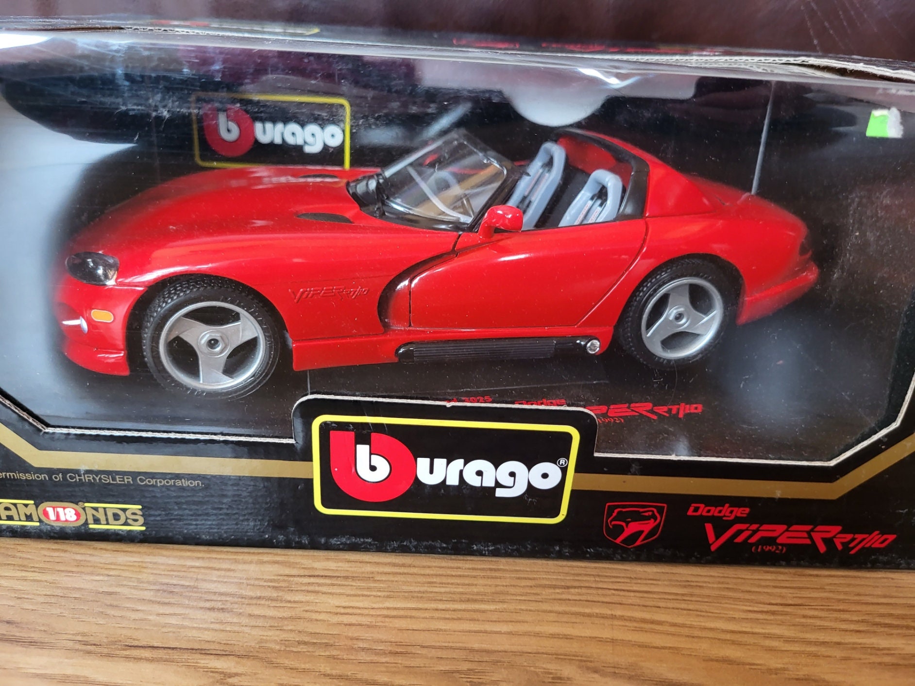 Burago 1992 Dodge Viper RT/10 Diecast 1:18 Scale Red Car - Etsy