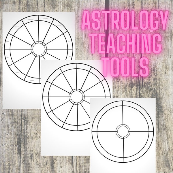 Astrology Printable for chart drawing, Learn astrology for beginners, Natal birth chart wheel downloadable, Zodiac signs and houses pdf