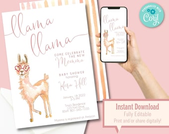 Llama Llama, Come Celebrate the New Momma Baby Shower Digital Invite
