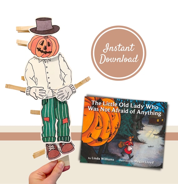 The Little Old Lady Who Was Not Afraid of Anything Activity Download, Preschool Halloween Activity, Halloween Craft