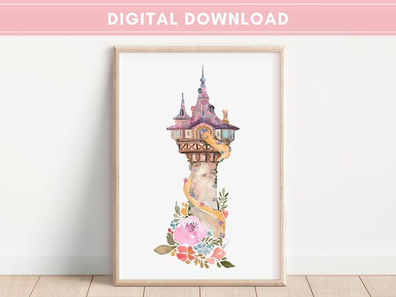 Rapunzel Tower File, Tangled Print, Instant Download, Disney Prints, Disney Wall Art, Disney Princess Castle
