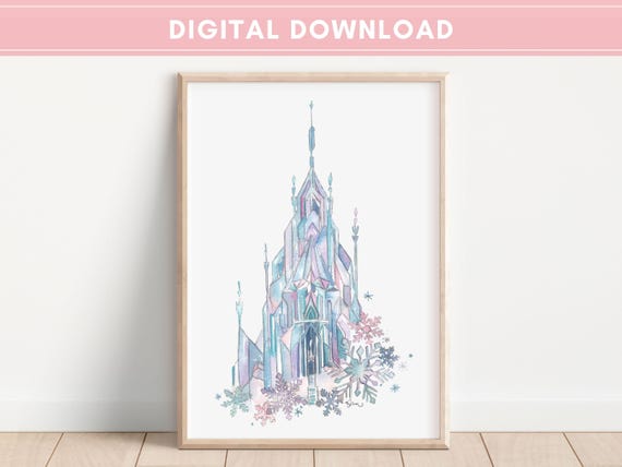 Simple Frozen Castle File, Elsa's Ice Castle, Frozen Inspired Instant Download, Disney Prints, Disney Wall Art, Disney Princess Castle