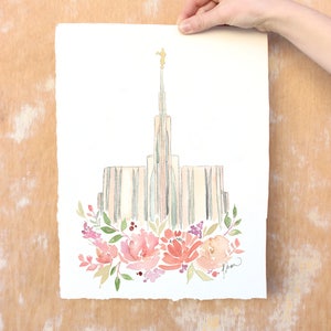 Seattle, Washington LDS Temple Watercolor Print