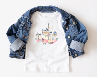 Disneyland Castle Watercolor Kids Short-Sleeve T-Shirt