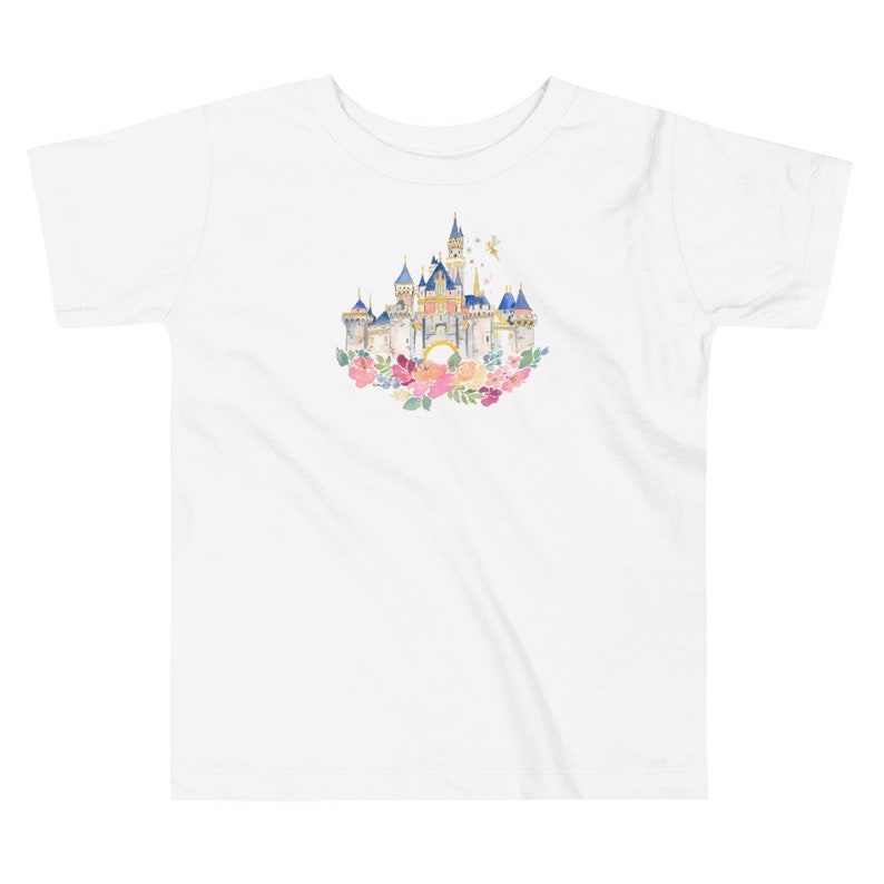 Disneyland Castle Watercolor Toddler Short-Sleeve T-Shirt image 2