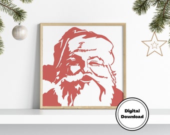 Santa Santa SVG, Christmas Decor Santa Print, Santa Downloadable Art, Christmas Wall Art, Santa Print, Santa Santa, Christmas Gifts