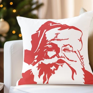 Fronha de Natal do Papai Noel. Decorações de Natal, Decoração de Natal, Decoração de Natal, Almofada Vermelha e Branca