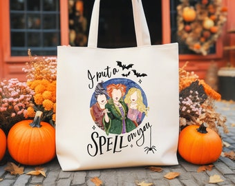Hocus Pocus Canvas Tote, Halloween Bag, Fall Tote, Spooky Season, I Put a Spell On You