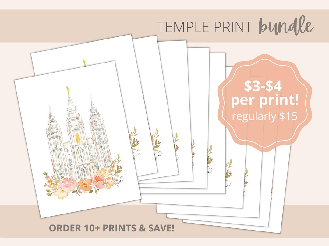 YW Christmas Gift Ideas, Temple Print Bundle, Temple Watercolors, YW