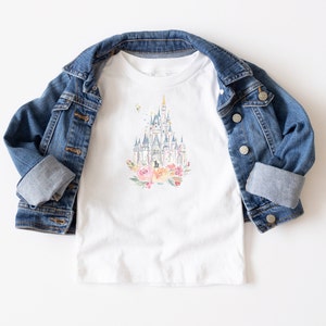 Disney World Castle Watercolor Kids Short-Sleeve T-Shirt