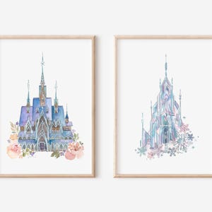 Frozen Castles, Disney Princess Castles, Frozen movie, Elsa and Anna, Arendelle Castle, Elsa&#39;s Ice Castle, Frozen Inspired Prints