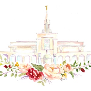 LDS Temple Watercolor (Bountiful), Bountiful Temple