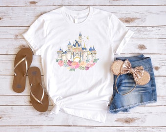Disneyland Castle Watercolor Short-Sleeve T-Shirt