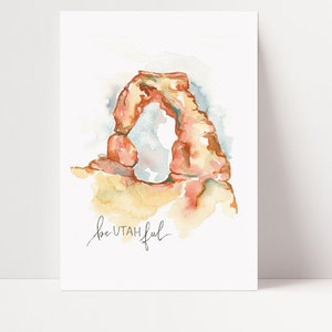 Arches National Park, Delicate Arch Watercolor Print, Moab, Utah, Dessert Art