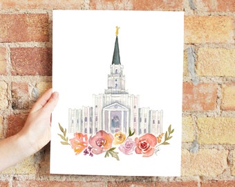 Houston, Texas LDS Temple Watercolor