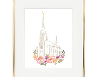 Rome, Italy LDS Temple Watercolor Print