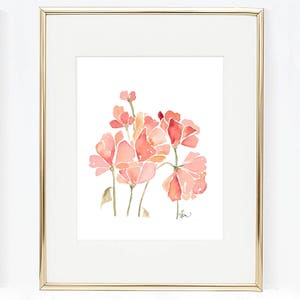 Pink Flower Watercolor Print