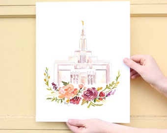 LDS Temple Watercolor (Draper), Draper Temple