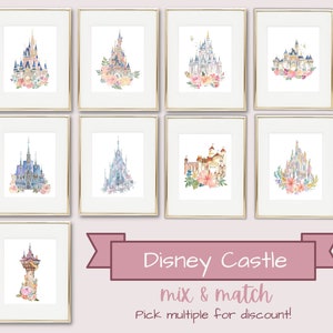 Disney Castle Prints Mix & Match- pick your favorite Disney Parks or Princess Castle and save with a bundle! FREE SHIPPING!