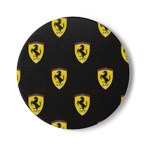 Ferrari racing, Ceramic Coaster, F1 Racing Decor, Motorsport Gift, Home & Kitchen Decor, formula one, round or square