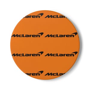McLaren racing, Ceramic Coaster, F1 Racing Decor, Motorsport Gift, Home & Kitchen Decor, formula one, round or square