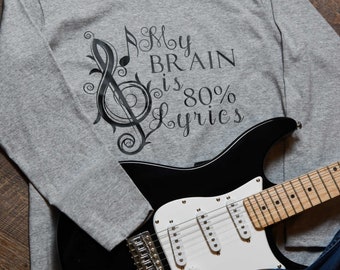 My Brain is 80% Lyrics Audiophile Tee