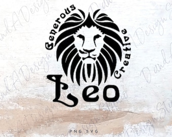 Leo Zodiac Sign SVG PNG Digital File