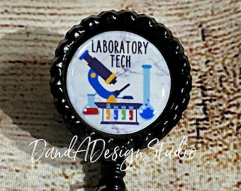 Lab Tech Badge Reel | Laboratory Department | Lab Tech | Medical Professional | Badge Holder | Essential Worker | Chemistry Lab | MLT