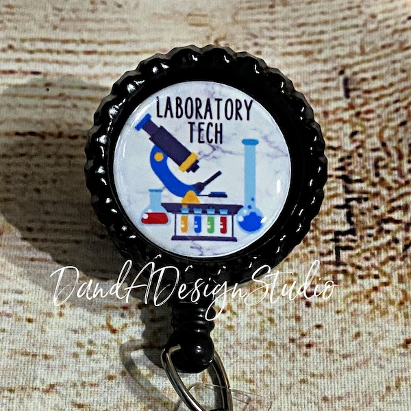 Lab Tech Badge Reel | Laboratory Department | Lab Tech | Medical Professional | Badge Holder | Essential Worker | Chemistry Lab | MLT