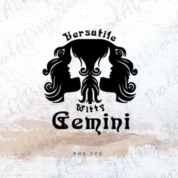 Gemini Zodiac Sign SVG PNG Digital File