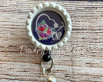 Nurse Practitioner Badge Reel | Essential Worker | Healthcare Heroes | Scrub Life | Floral Stethoscope | Gift for Nurse | NP