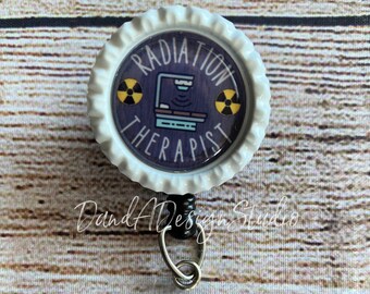 Badgehaspel voor stralingstherapeut | Stralingsoncologie | Tomotherapie | Kankerbewustzijn | Essentiële werknemer | Medische professional