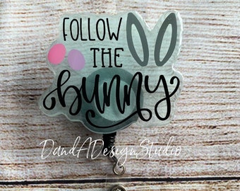 Follow the Bunny Ostern Abzeichen Reel: Acryl Feiertagsabzeichen