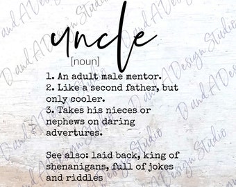 Onkel Definition SVG PNG: Nationalonkel Day Geschenk (Digitaler Download)