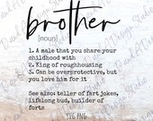 Brother SVG PNG Digital File Digital Download Cut File Sublimation Design Siblings Day Brother Definition Cricut Silhouette