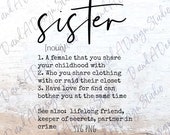 Sister SVG PNG Digital File Digital Download Cut File Sublimation Design Siblings Day Sister Definition Cricut Silhouette