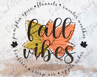 Fall Vibes SVG: Herbstlaub, Lagerfeuer, Apfelwein (Digitaler Download)