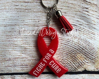 Red Ribbon Awareness Schlüsselanhänger: Herzkrankheiten,HIV,Aids Support