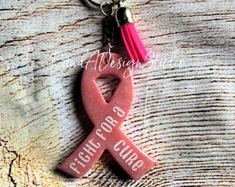 Portachiavi con nastro rosa: regalo per la sensibilizzazione sul cancro al seno