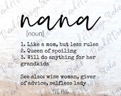 Nana SVG PNG Digital File Digital Download Cut File Sublimation Design Mother 39 s Day Nana Definition Cricut Silhouette