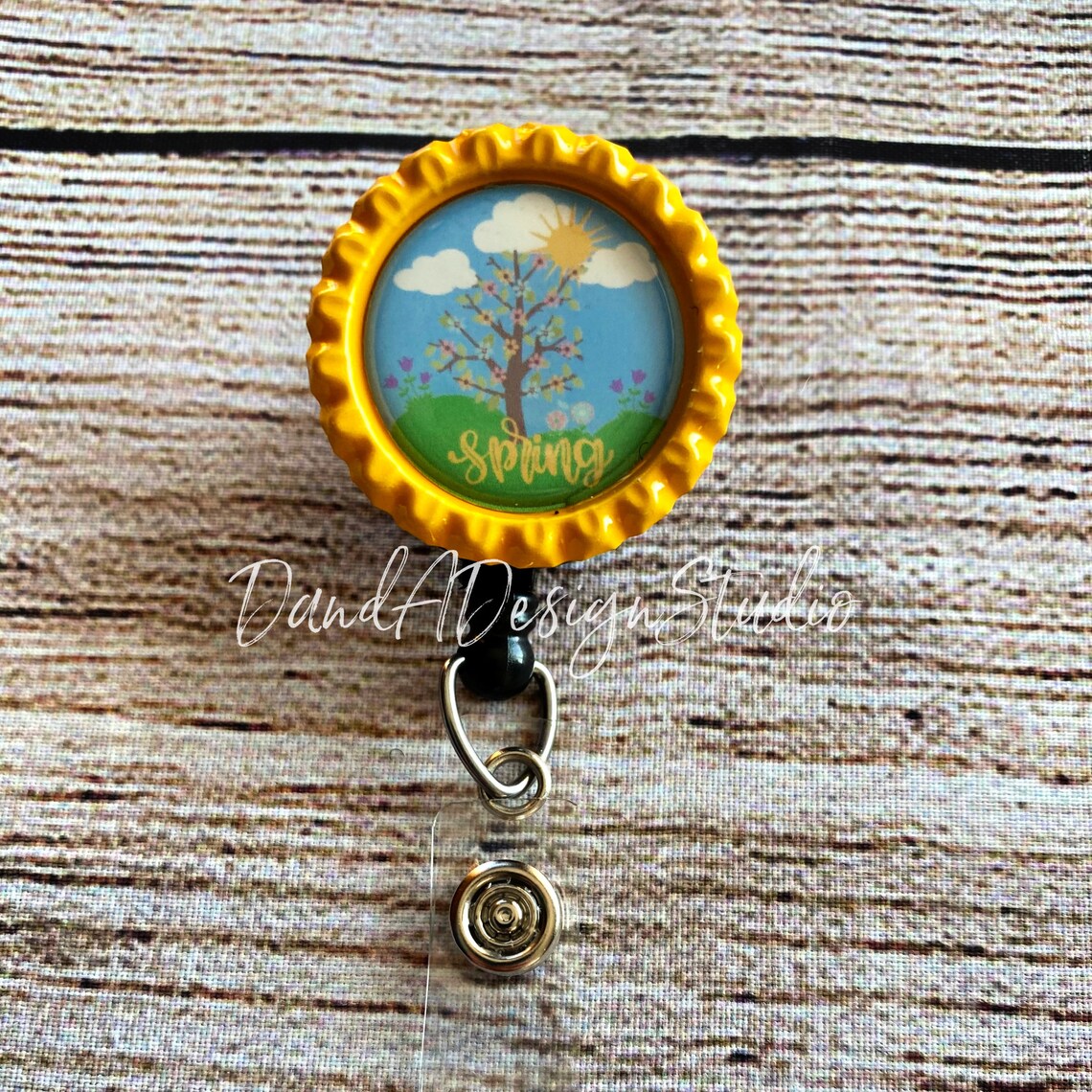 Seasonal Badge Reel Interchangeable Set Spring Summer Fun Etsy