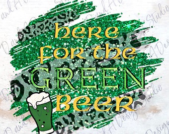Iren trinken PNG Datei: St Patrick's Day Leopardenmuster (Digitaler Download)