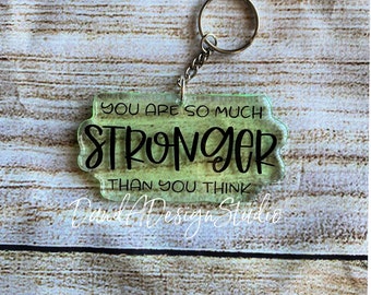 Inspirierend Zitat Harz Keychain: Acryltaschen-Accessoire