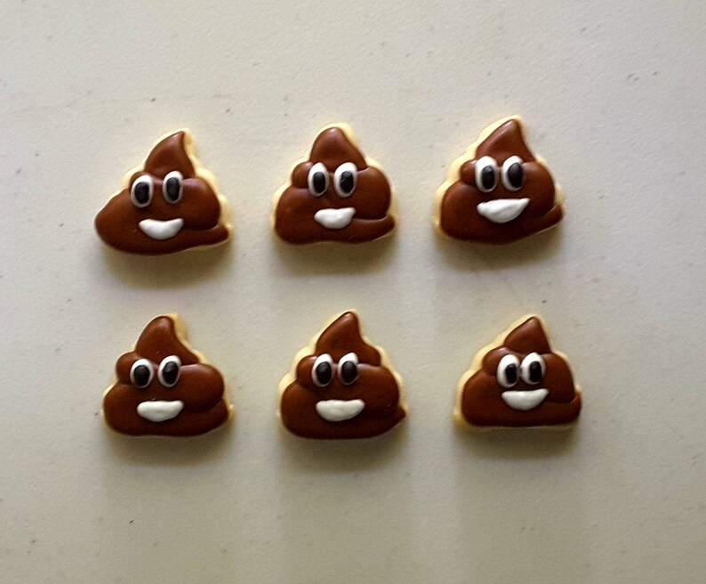 Poop Emoji Cookie Charm Poop Emoji Cookie cookie favor Etsy